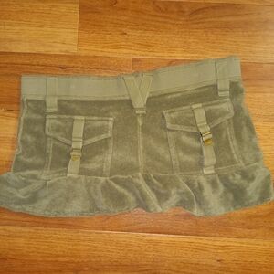 Juicy Couture Olive Skirt with Ruffle Detail